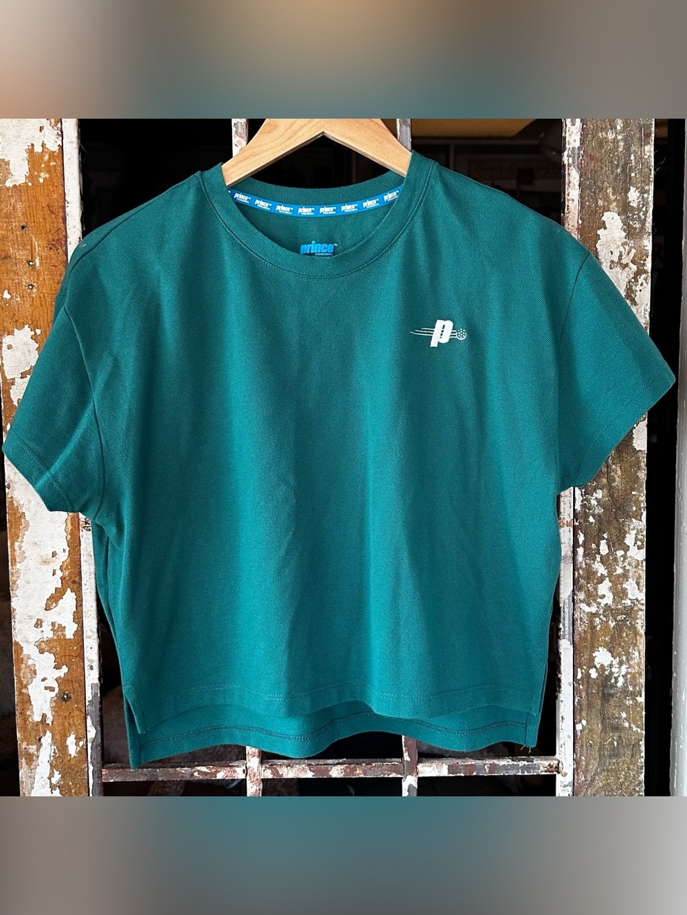 Prince Pickleball Cropped Tee Green Athletic Top Tenniscore Casual Size M - Picture 2 of 4